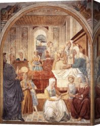 Sandro Botticelli Canvas Paintings - Birth of Mary by Benozzo di Lese di Sandro Gozzoli