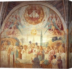 Benozzo Di Lese Di Sandro Gozzoli Canvas Paintings - Death of Mary by Benozzo di Lese di Sandro Gozzoli