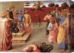 Sandro Botticelli Canvas Paintings - Fall of Simon Magus by Benozzo di Lese di Sandro Gozzoli