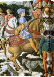 Sandro Botticelli Canvas Paintings - Portrait Of Giuliano De Medici (Detail) by Benozzo di Lese di Sandro Gozzoli