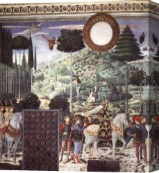The Confirmation Procession Canvas Paintings - Procession of the Middle King (south wall) by Benozzo di Lese di Sandro Gozzoli