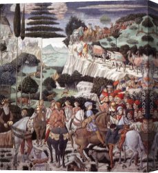 The Confirmation Procession Canvas Paintings - Procession of the Oldest King (west wall) by Benozzo di Lese di Sandro Gozzoli