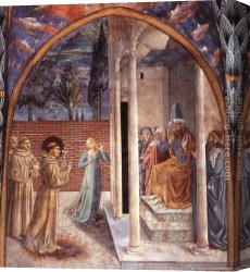 North Star Canvas Paintings - Scenes from the Life of St Francis (Scene 10, north wall) by Benozzo di Lese di Sandro Gozzoli
