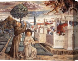 North Star Canvas Paintings - Scenes from the Life of St Francis (Scene 6, north wall) by Benozzo di Lese di Sandro Gozzoli