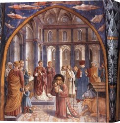 North Star Canvas Paintings - Scenes from the Life of St Francis (Scene 9, north wall) by Benozzo di Lese di Sandro Gozzoli