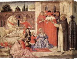 St Dominic Canvas Paintings - St Dominic Reuscitates Napoleone Orsini by Benozzo di Lese di Sandro Gozzoli