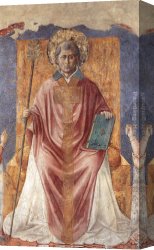 Enthroned Canvas Paintings - St Fortunatus Enthroned by Benozzo di Lese di Sandro Gozzoli