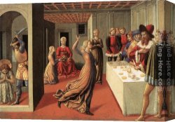 Sandro Botticelli Canvas Paintings - The Dance of Salome by Benozzo di Lese di Sandro Gozzoli