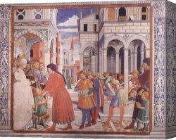 North Star Canvas Paintings - The School of Tagaste (scene 1, north wall) by Benozzo di Lese di Sandro Gozzoli