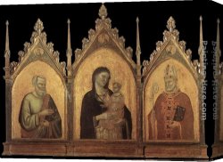 St Dominic Canvas Paintings - Madonna and Child with Sts Matthew and Nicholas by Bernado Daddi