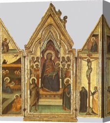 Daddi Canvas Paintings - Triptych by Bernado Daddi