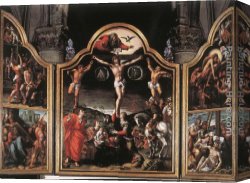 Bernaert Canvas Paintings - Altarpiece of Calvary by Bernaert van Orley