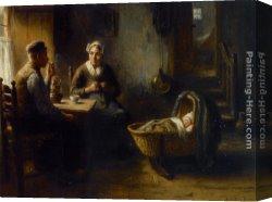 A Peaceful Retreat Canvas Paintings - A Peaceful Moment by Bernard de Hoog