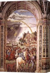 Leaves Canvas Paintings - Aeneas Piccolomini Leaves for the Council of Basle by Bernardino Pinturicchio