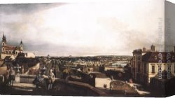 Tuscany Panorama Canvas Paintings - Vienna, Panorama from Palais Kaunitz by Bernardo Bellotto