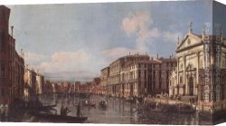 A Regatta on The Grand Canal Canvas Paintings - View of the Grand Canal at San Stae by Bernardo Bellotto