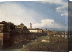 Royal Canvas Paintings - View of Turin near the Royal Palace by Bernardo Bellotto