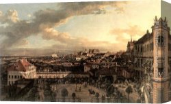 Palace Canvas Paintings - View of Warsaw from the Royal Palace by Bernardo Bellotto
