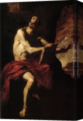 Jerome Canvas Paintings - Saint Jerome by Bernardo Cavallino