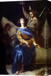 Cecilia Canvas Paintings - St. Cecilia In Ecstasy by Bernardo Cavallino