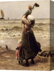 Johannes Vermeer Canvas Paintings - Au Revoir by Bernardus Johannes Blommers