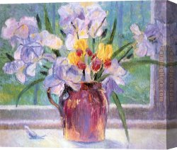 Les Iris Jaunes 1824 Canvas Paintings - Iris by Bernhard Gutmann