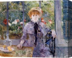 Berthe Morisot Canvas Paintings - After Luncheon by Berthe Morisot