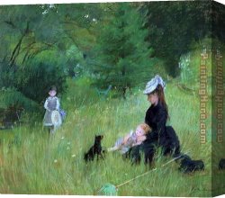 Berthe Morisot Canvas Paintings - In a Park by Berthe Morisot