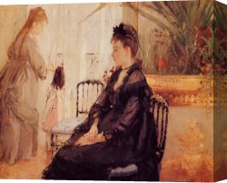 Berthe Morisot Canvas Paintings - Interior Morisot by Berthe Morisot