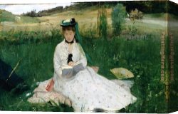 Berthe Morisot Canvas Paintings - Reading by Berthe Morisot