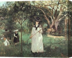 Berthe Morisot Canvas Paintings - The Butterfly Chase by Berthe Morisot