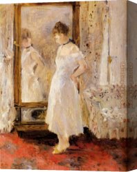 Berthe Morisot Canvas Paintings - The Cheval Glass by Berthe Morisot
