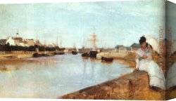 Berthe Morisot Canvas Paintings - The Harbor at Lorient by Berthe Morisot