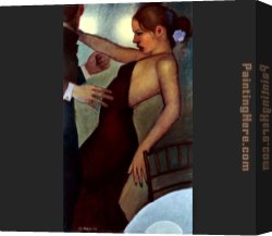 Dance at Bougival I Canvas Paintings - First We Dance by Bill Brauer