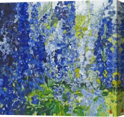 Burgers Canvas Paintings - A Deep Quieting Blue by Bobbie Burgers