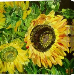 Head Canvas Paintings - Hangs His Head with Grace by Bobbie Burgers