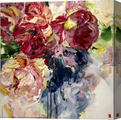 Impasto Canvas Paintings - Impasto Flower by Bobbie Burgers