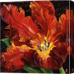 Burgers Canvas Paintings - Impasto Flower II by Bobbie Burgers