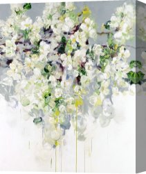 Palette Knife Canvas Paintings - Those Blossoms You Gave So Freely 1 by Bobbie Burgers