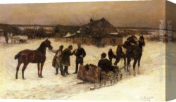 Waiting Canvas Paintings - Waiting to Depart by Bodhan Von Kleczynski