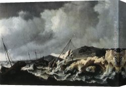 Shipwreck Canvas Paintings - Shipwreck by Bonaventura Peeters the Elder
