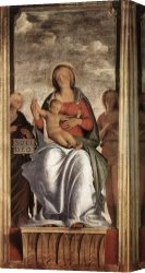Madonna And Child with Saints And Angels Canvas Paintings - Madonna and Child with Two Angels by Bramantino