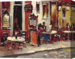 Cafe Canvas Paintings - Sidewalk Cafe by Brent Heighton
