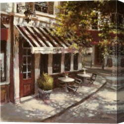 Cafe Canvas Paintings - Wine Cafe by Brent Heighton