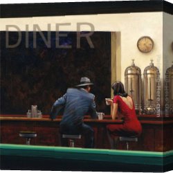 An Evening in Prague Canvas Paintings - Evening Rendezvous by Brent Lynch