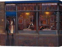 Cafe Canvas Paintings - Fifth Avenue Cafe I by Brent Lynch