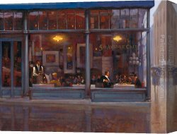 Cafe Canvas Paintings - Fifth Avenue Cafe II by Brent Lynch