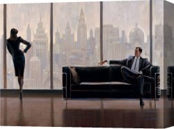 The Spirit of New York Canvas Paintings - Pensive New York by Brent Lynch