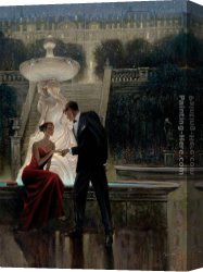 Romance Canvas Paintings - Twilight Romance by Brent Lynch
