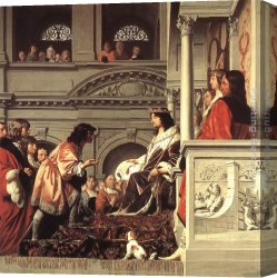Willem Canvas Paintings - Count Willem II of Holland Granting Privileges by Caesar van Everdingen